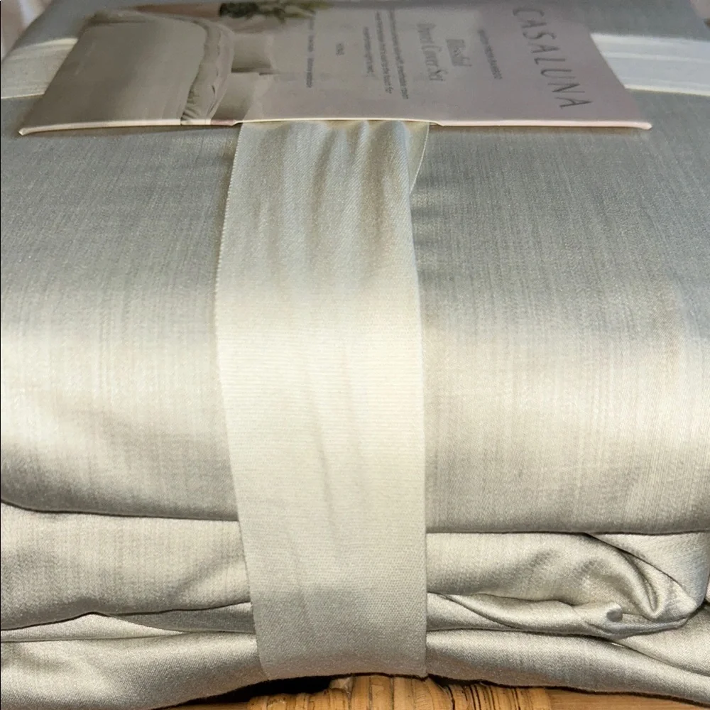 Casaluna King Blissful 3-Piece Duvet Cover Set - Light Olive Green